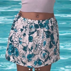 Watercolor floral skirt
